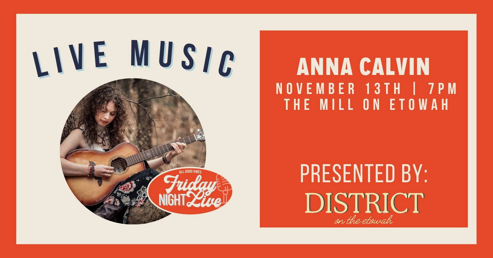 Friday Night Live — Anna Calvin official event artwork