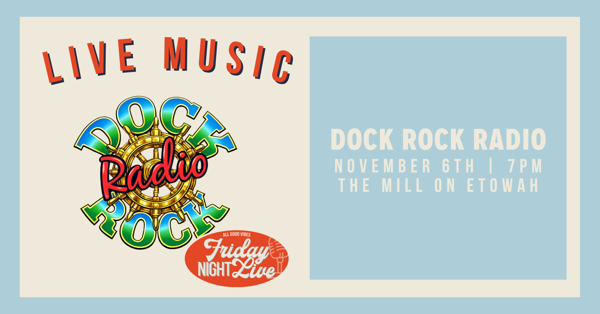 Friday Night Live — Dock Rock Radio official event artwork